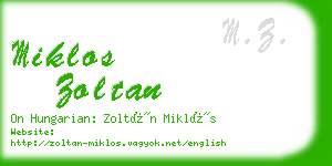 miklos zoltan business card